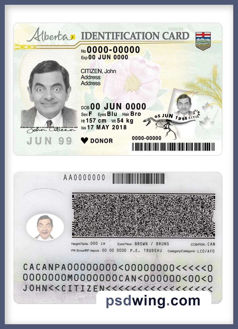 Canada Alberta ID Card